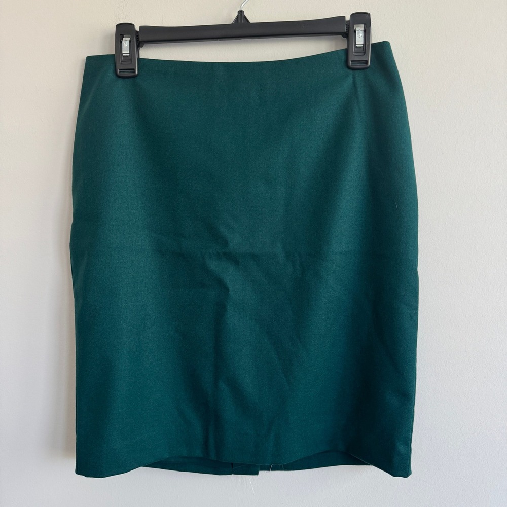 Talbots Green Italian Flannel Wool Pencil Skirt Petites 6P NWT Marzotto Mill